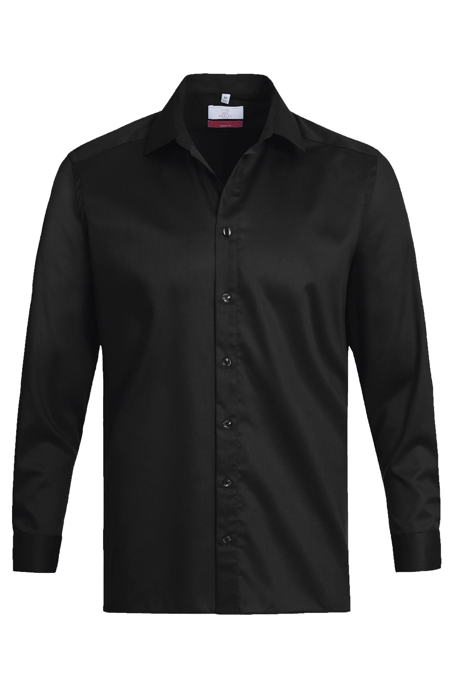 Greiff Herren-Hemd 1/1 RF Premium in Schwarz – Vorderansicht