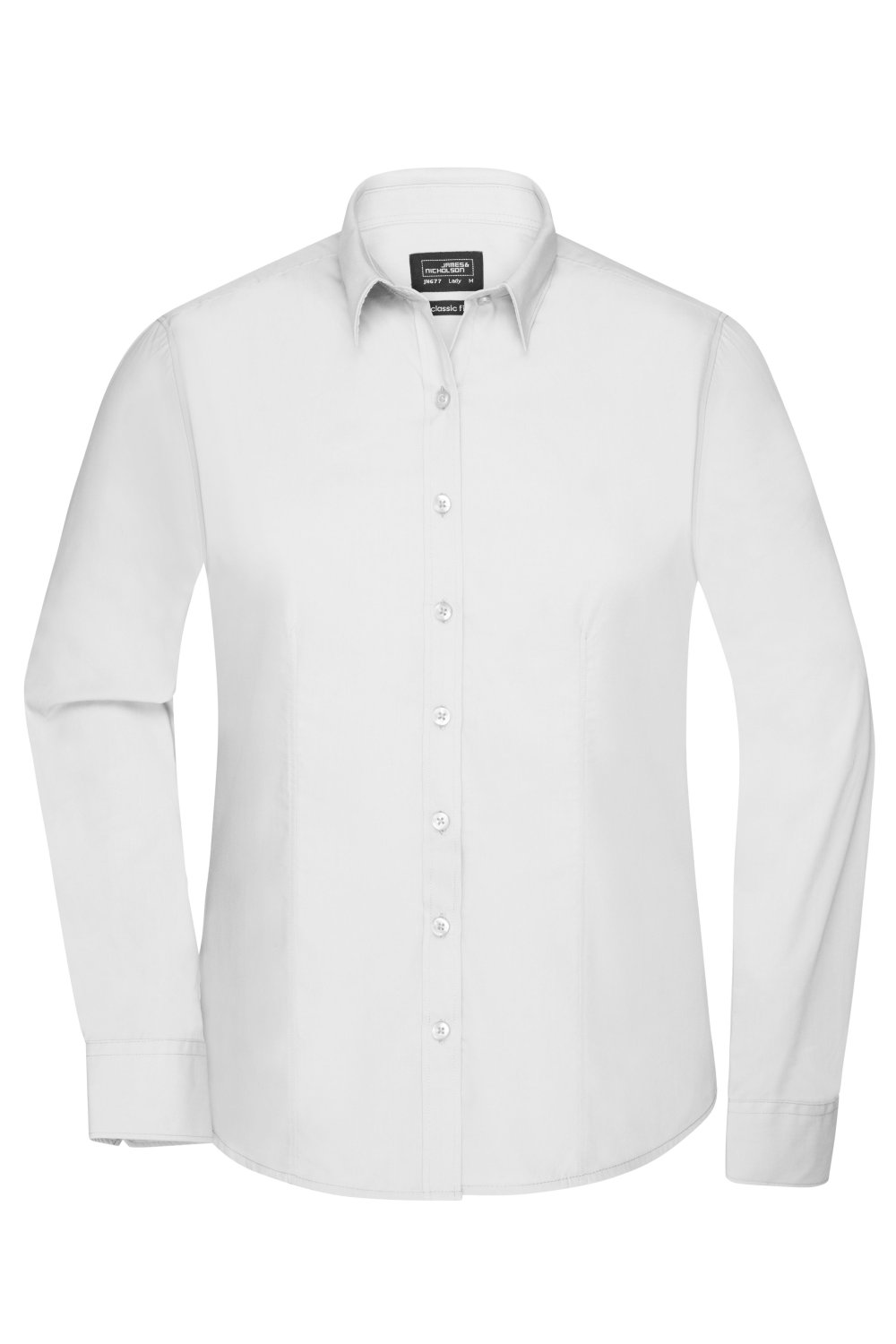Daiber Ladies' Shirt Long-Sleeved Poplin in White – Vorderansicht