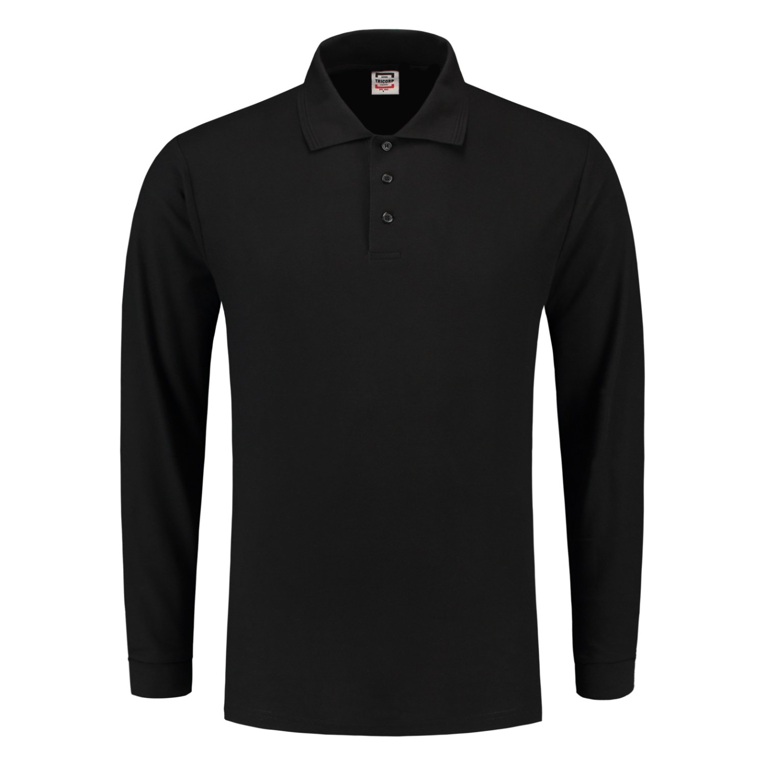 TRICORP Poloshirt, Langarm in Black – Vorderansicht