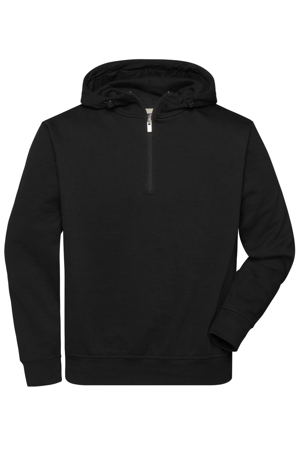 Daiber ORGANIC Workwear Half-Zip Hoody OCS Blended in Black – Vorderansicht