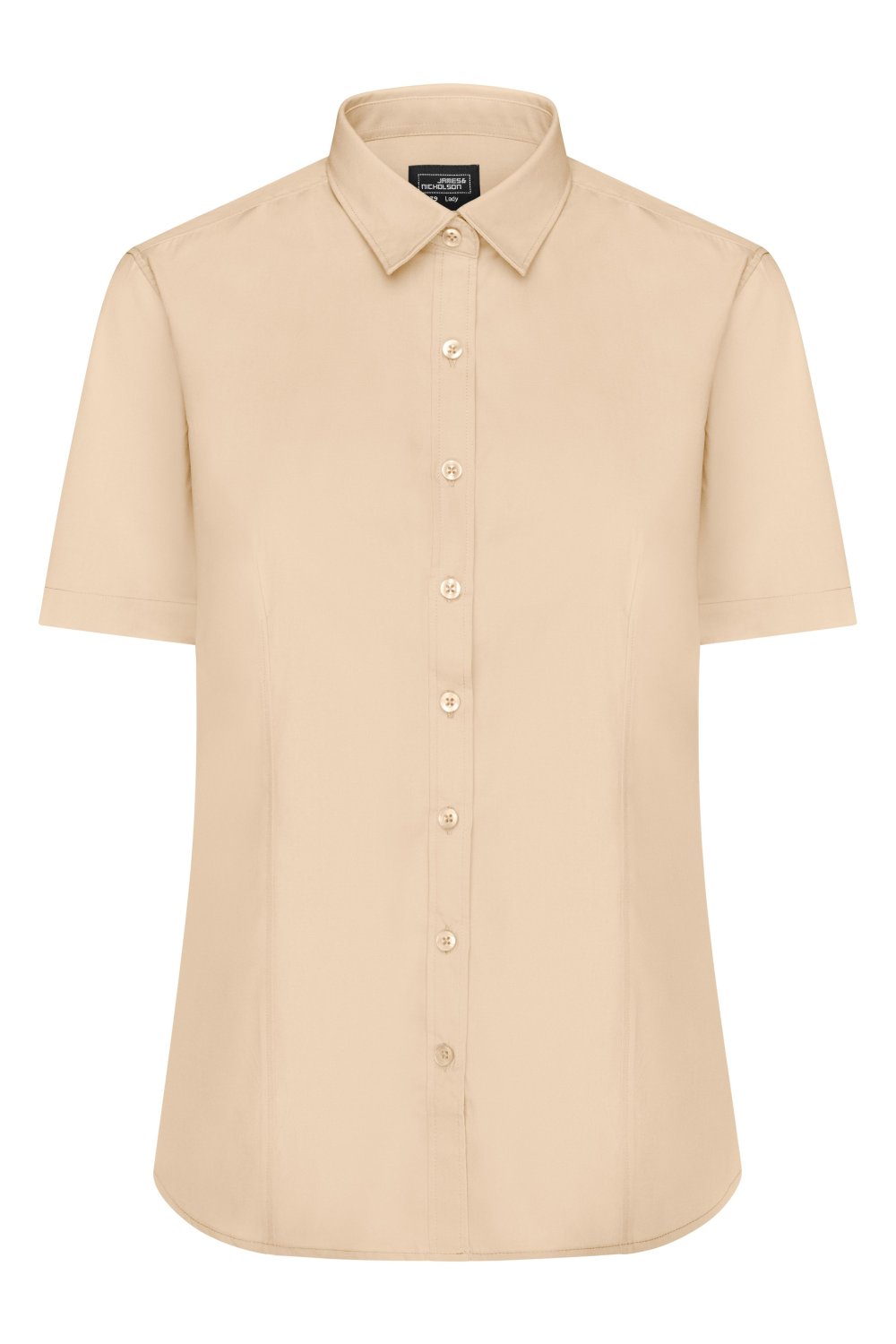 Daiber Ladies' Shirt Short-Sleeved Poplin in Stone – Vorderansicht