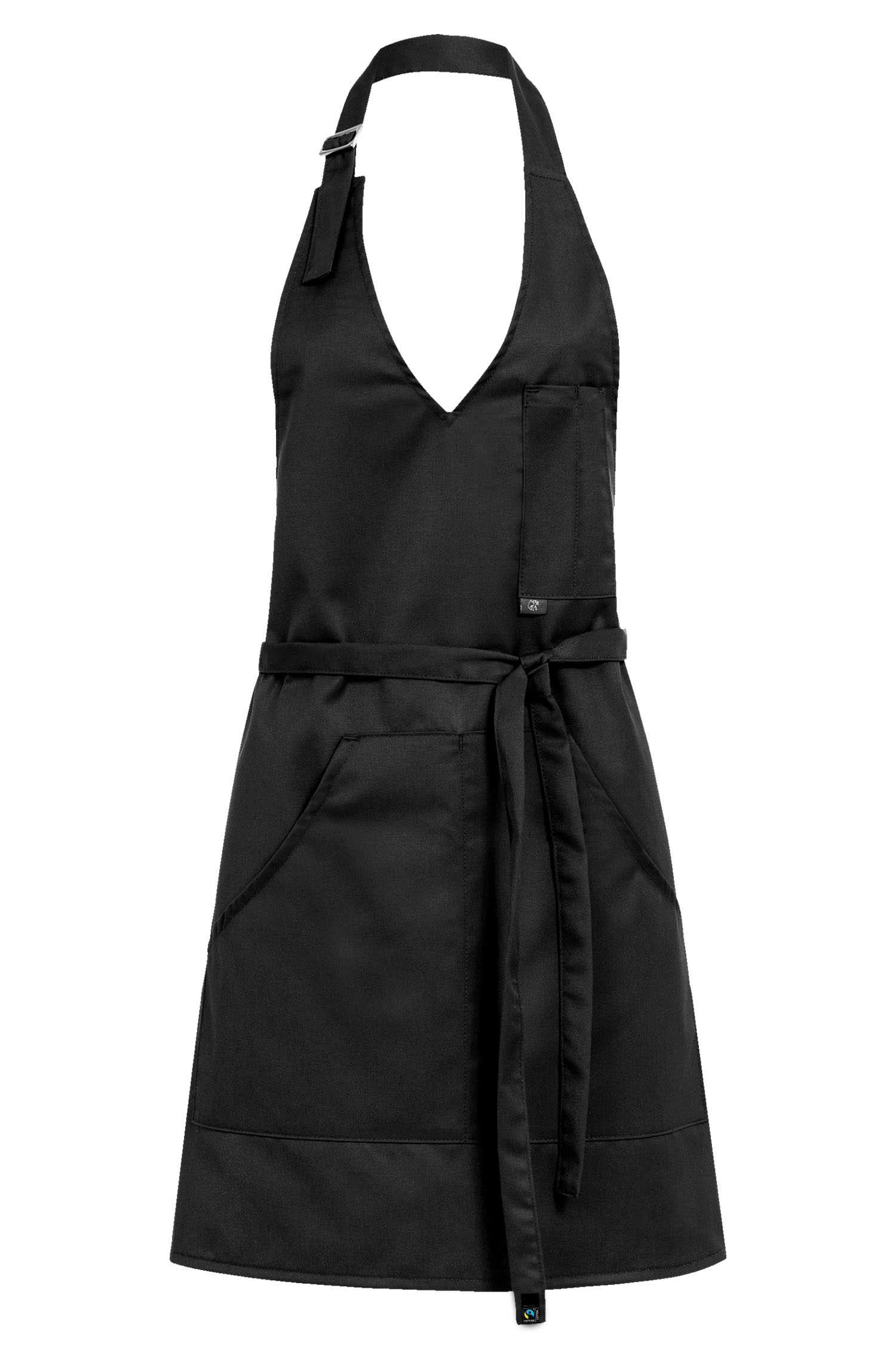 Greiff Damen-Latzschürze 70x61 cm in Schwarz – Vorderansicht