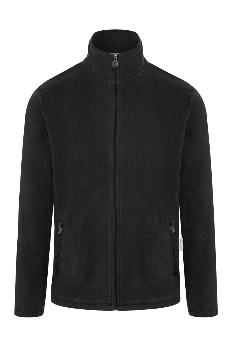 Karlowsky Herren Workwear Fleecejacke Warm-Up in Schwarz – Vorderansicht