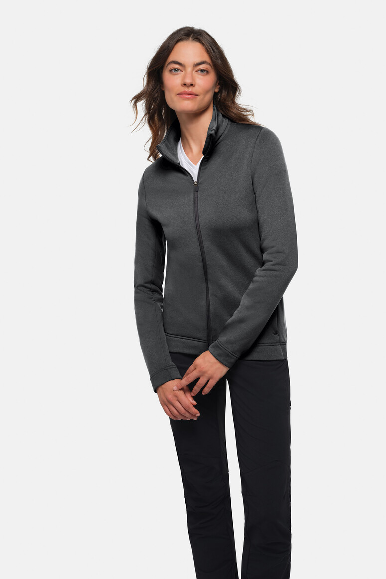 HAKRO 274 Damen Tecjacke ECO in Karbongrau – Modellansicht