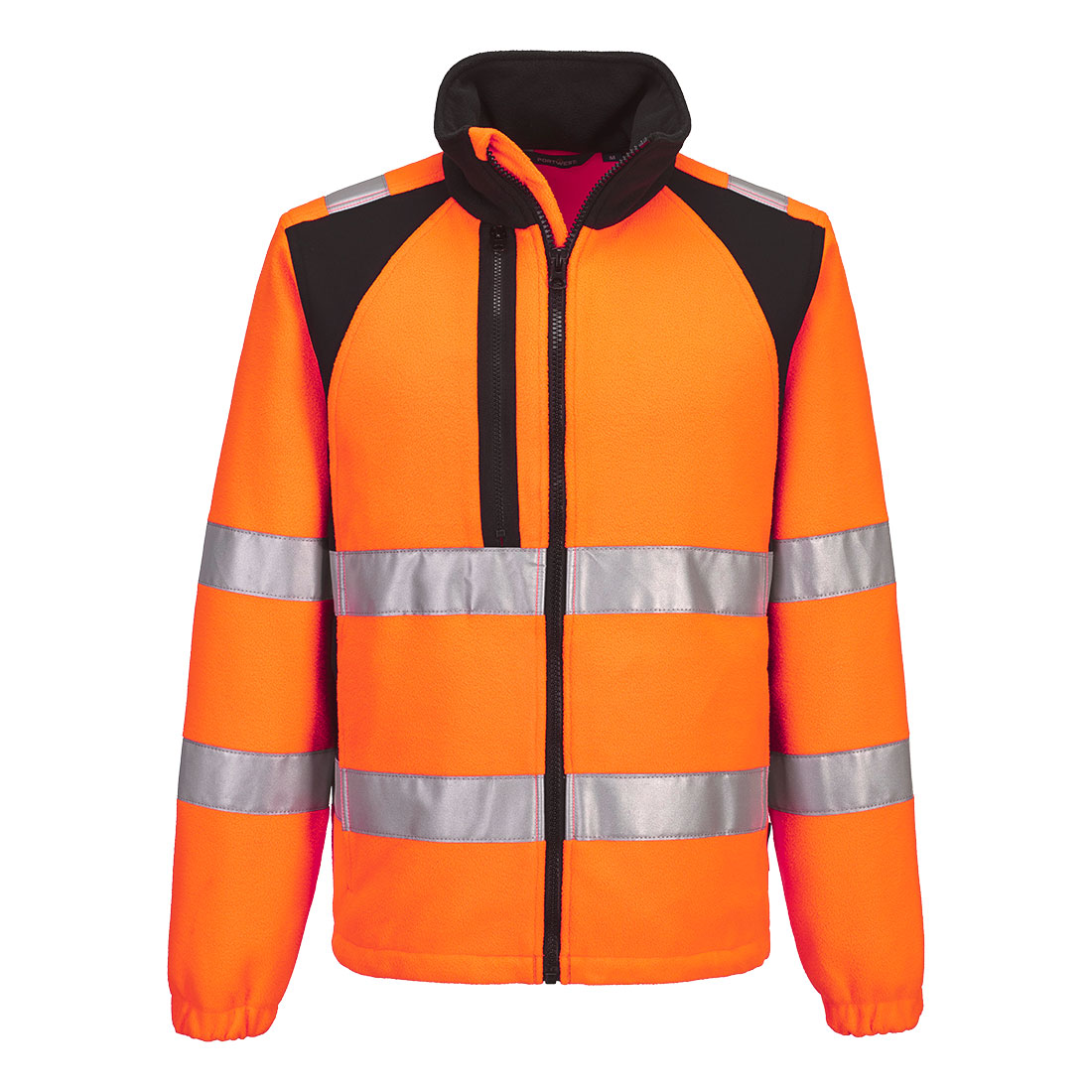 Portwest WX2 Eco Hi-Vis Fleece in Orange/Schwarz – Vorderansicht