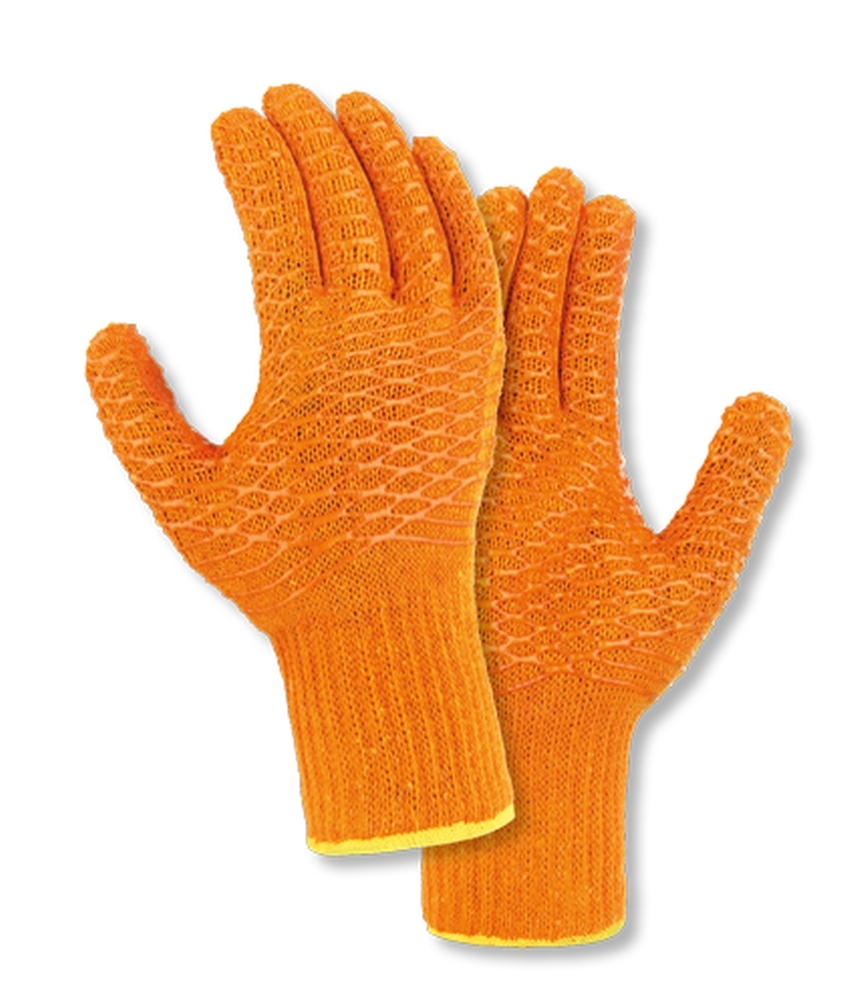 teXXor® Grobstrick-Handschuhe CRISS CROSS in Orange – Vorderansicht