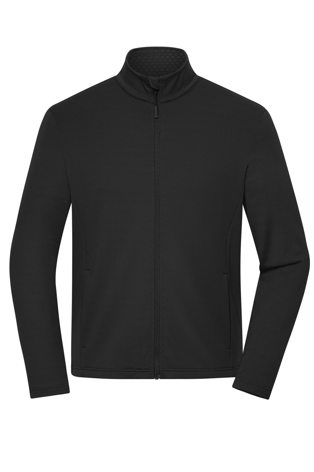 Daiber Men's Sports Structured Fleece Jacket GRS in Black – Vorderansicht