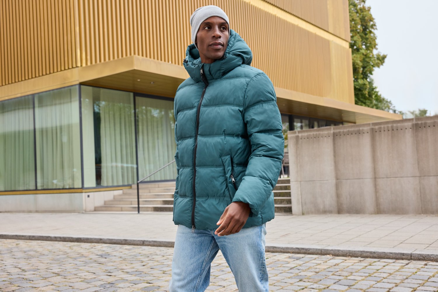 Daiber Men's Winter Jacket GRS in Navy – Modellansicht
