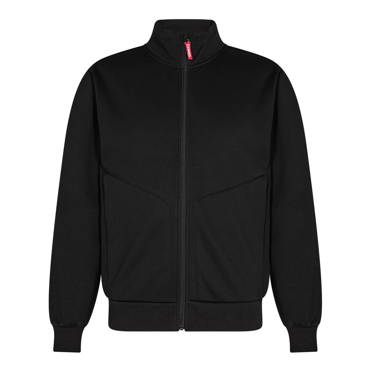 ENGEL Extend 8024-233 Sweat-Jacke mit hohem Kragen in Schwarz – Vorderansicht