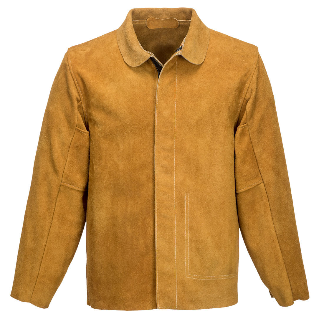Portwest FR Leather Welding Jacket in Hellbraun – Vorderansicht