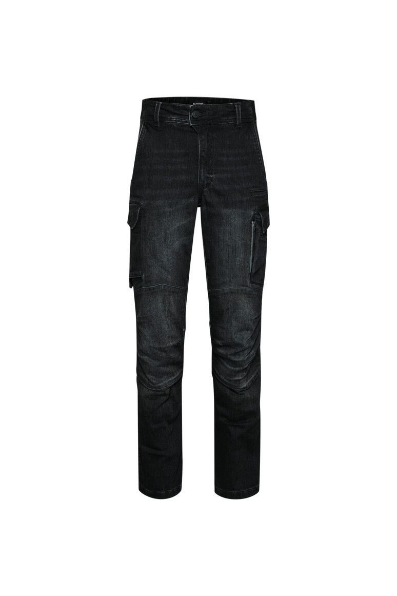 HAKRO 734S Worker-Jeanshose Dyneema® X-Stretch ECO in Schwarz – Vorderansicht