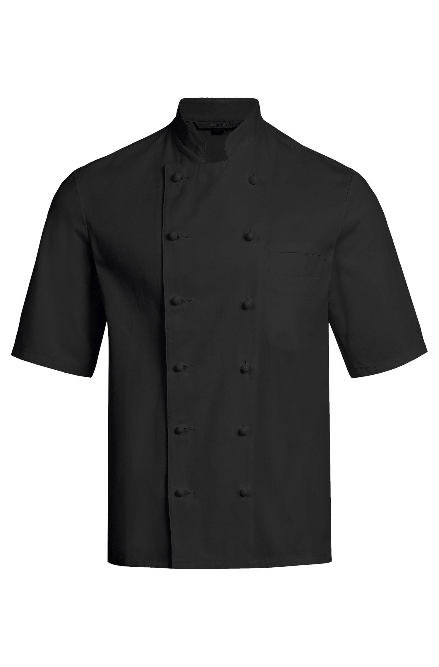 Greiff Kochjacke 1/2 RF in Schwarz – Vorderansicht