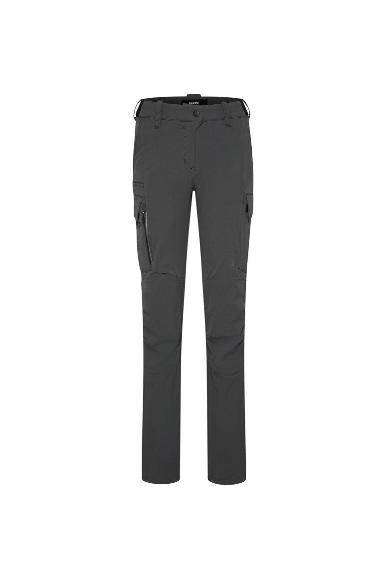 HAKRO 744 Damen Cargo-Funktionshose X-Stretch in Karbongrau – Vorderansicht