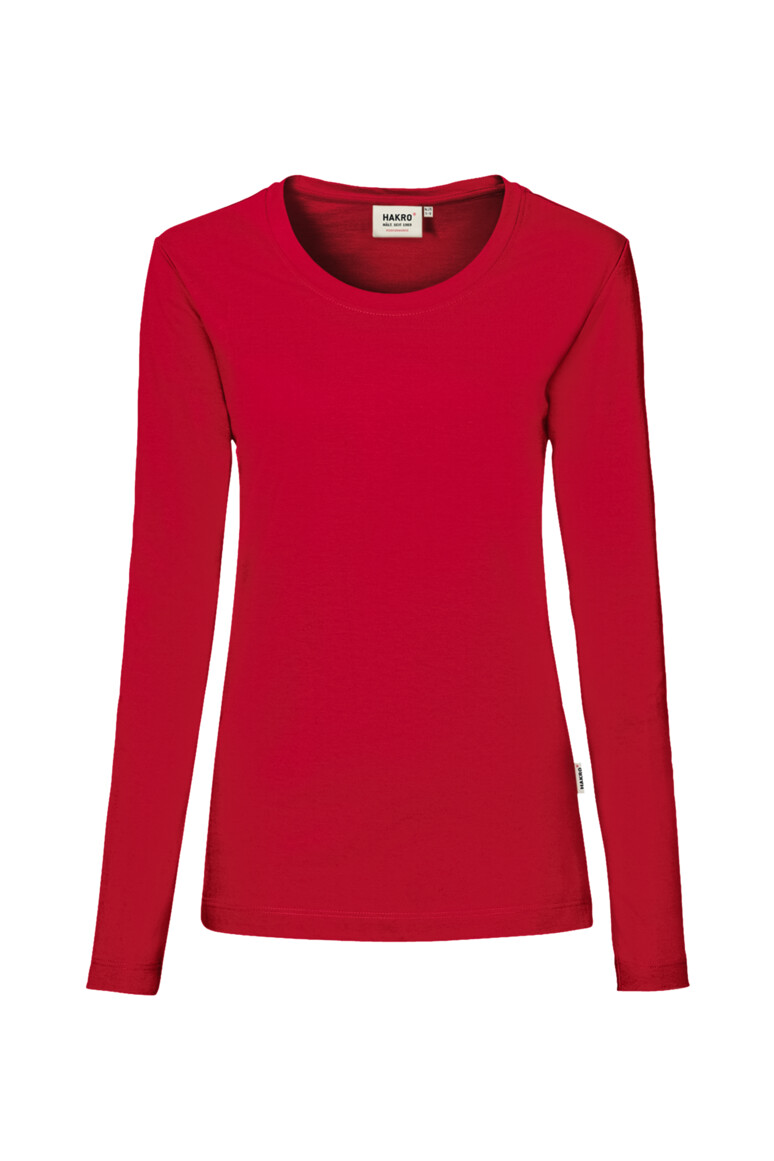 HAKRO 179 Damen Longsleeve MIKRALINAR® in Rot – Vorderansicht