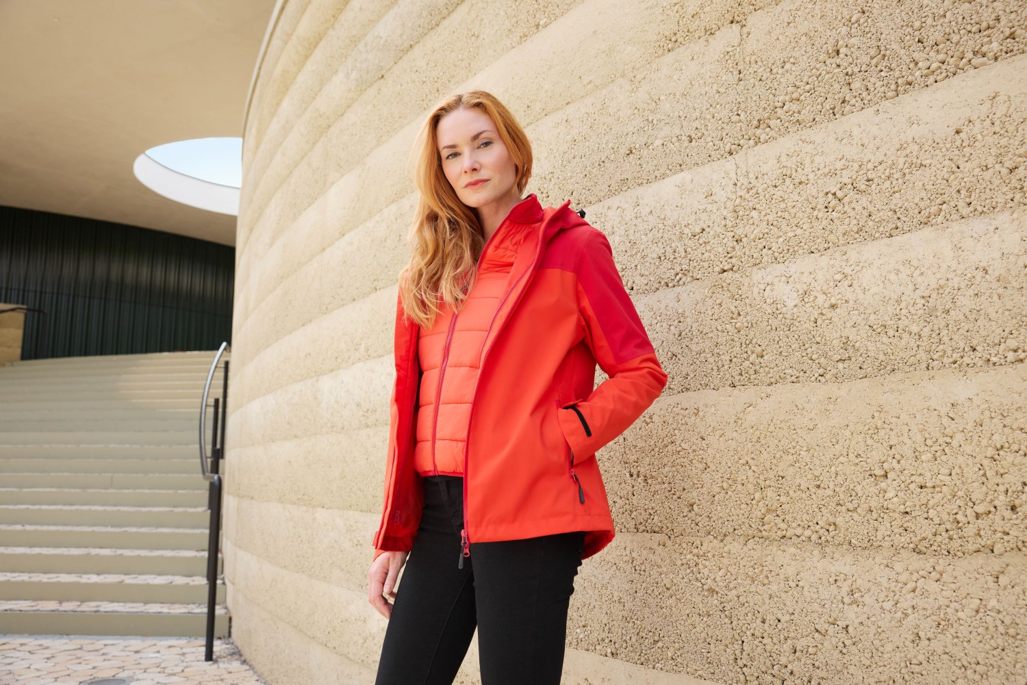 Daiber Ladies' 3-in-1-Jacket GRS in Carbon/Black – Modellansicht