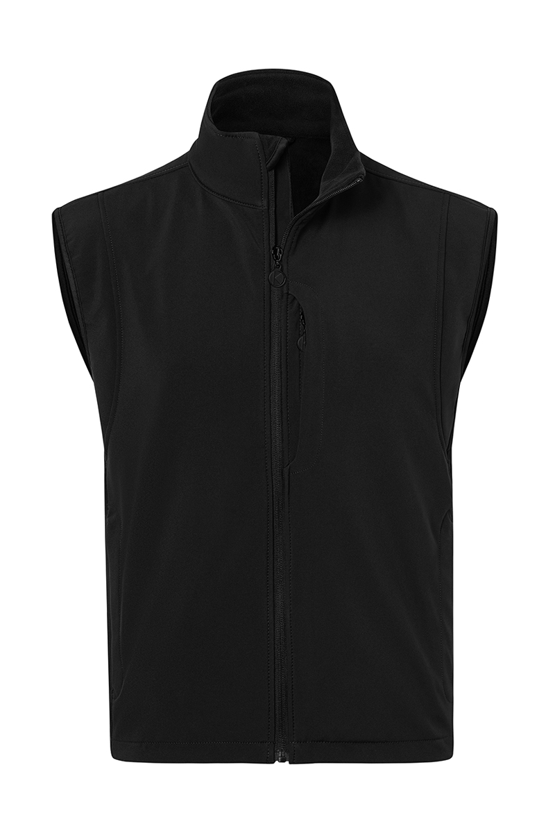 Karlowsky Herren Softshellweste Classic in Schwarz – Vorderansicht