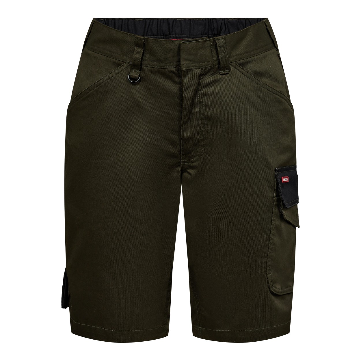 ENGEL Galaxy 6816-255 Damen Arbeitsshorts mit 2-Wege-Stretch in Forest Green/Schwarz – Vorderansicht