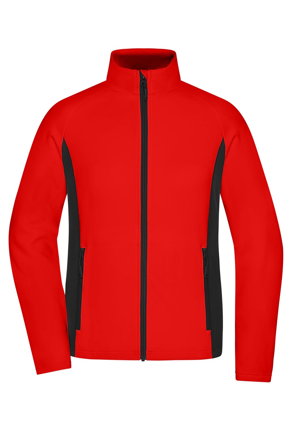 Daiber Ladies' Stretchfleece Jacket in Red/Black – Vorderansicht