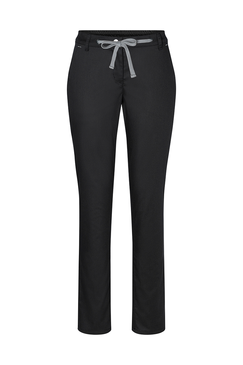 Karlowsky Damen Chinohose Modern-Stretch in Schwarz – Vorderansicht