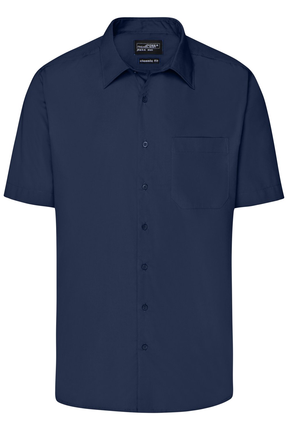 Daiber Men's Business Shirt Short-Sleeved in Navy – Vorderansicht