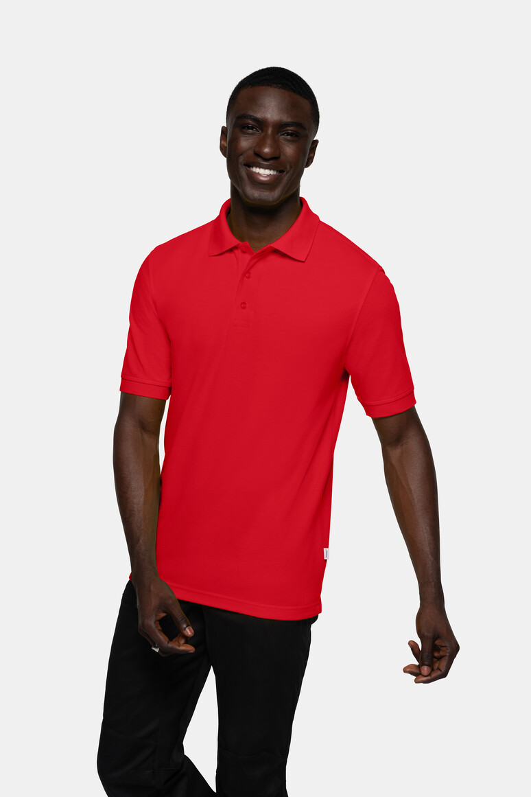 HAKRO 816 Poloshirt MIKRALINAR® in Rot – Modellansicht