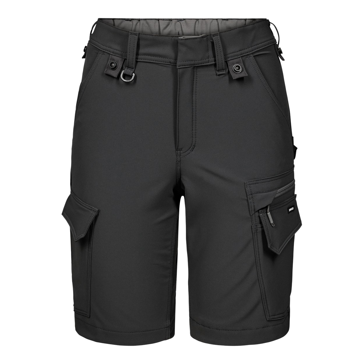 ENGEL Entire 6341-234 Damen Arbeitsshorts mit 4-Wege-Stretch in Anthrazitgrau/Schwarz – Vorderansicht