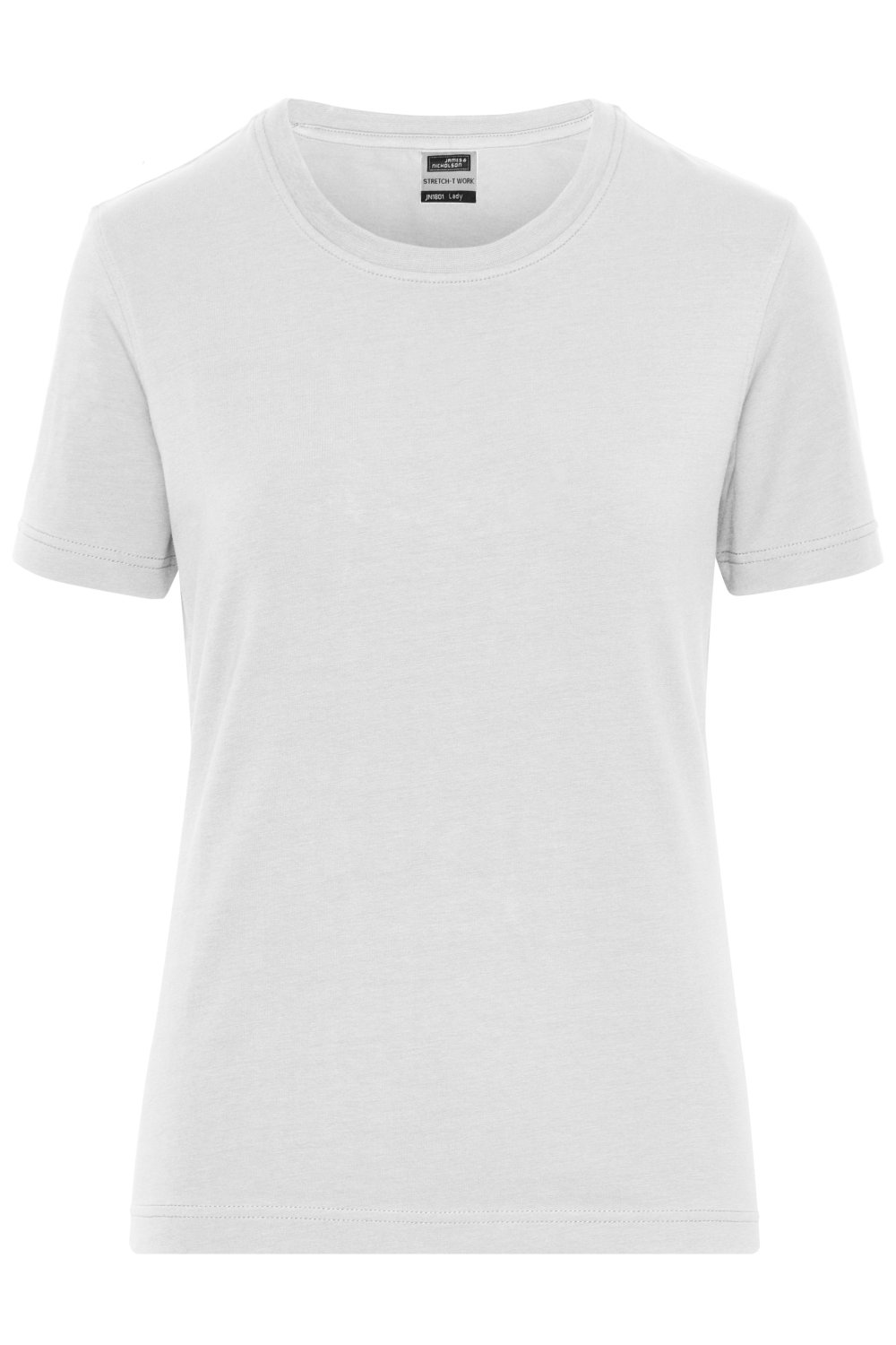 Daiber Ladies' ORGANIC Stretch-T Work - SOLID - OCS Blended in White – Vorderansicht