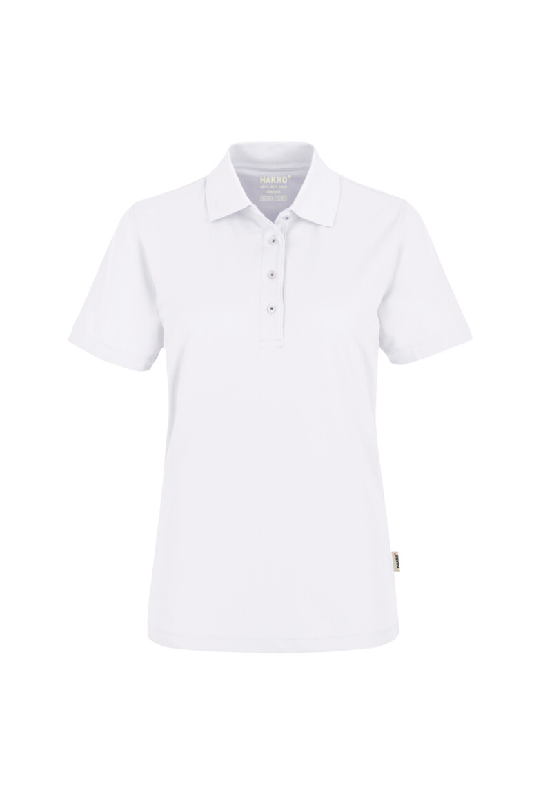 HAKRO 206 Damen Poloshirt COOLMAX® ECO in Weiß – Vorderansicht