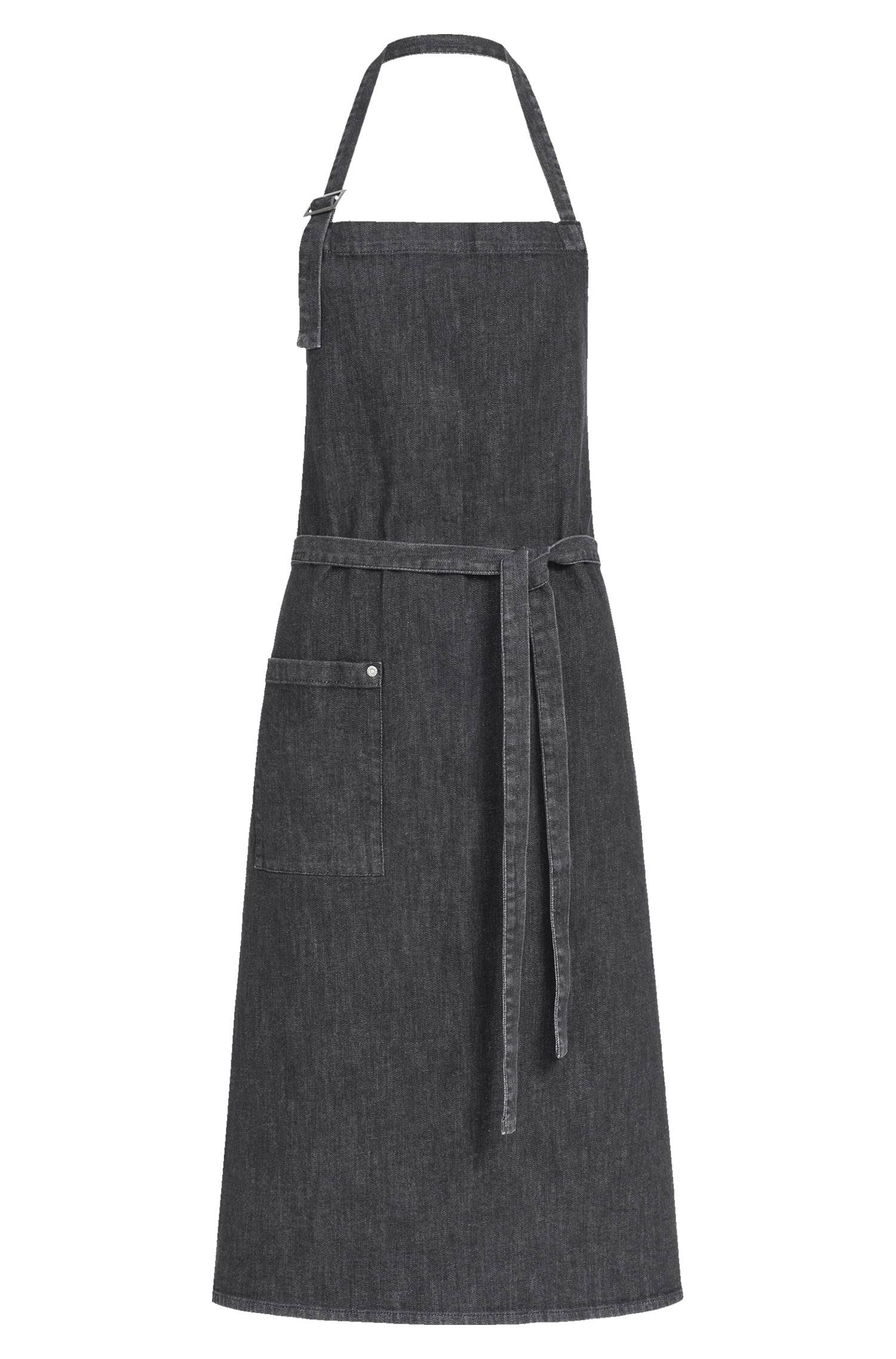 Greiff Latzschürze denim 77x100 cm in Black Denim – Vorderansicht