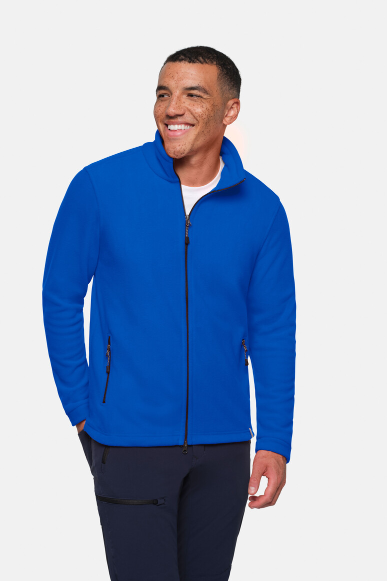 HAKRO 846 Fleecejacke ECO in Royalblau – Modellansicht