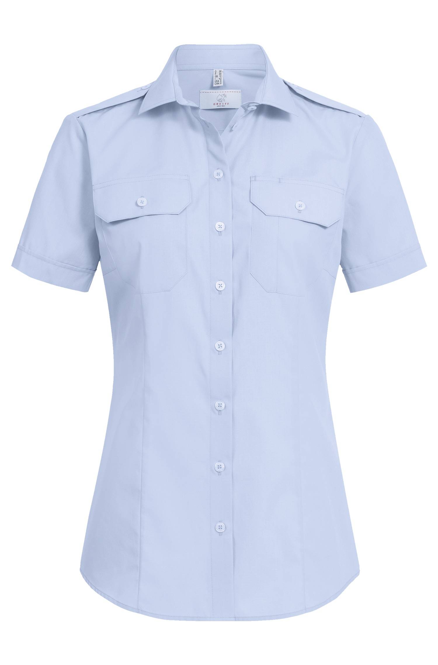 Greiff Damen-Pilotbluse 1/2 RF Simple in Bleu – Vorderansicht