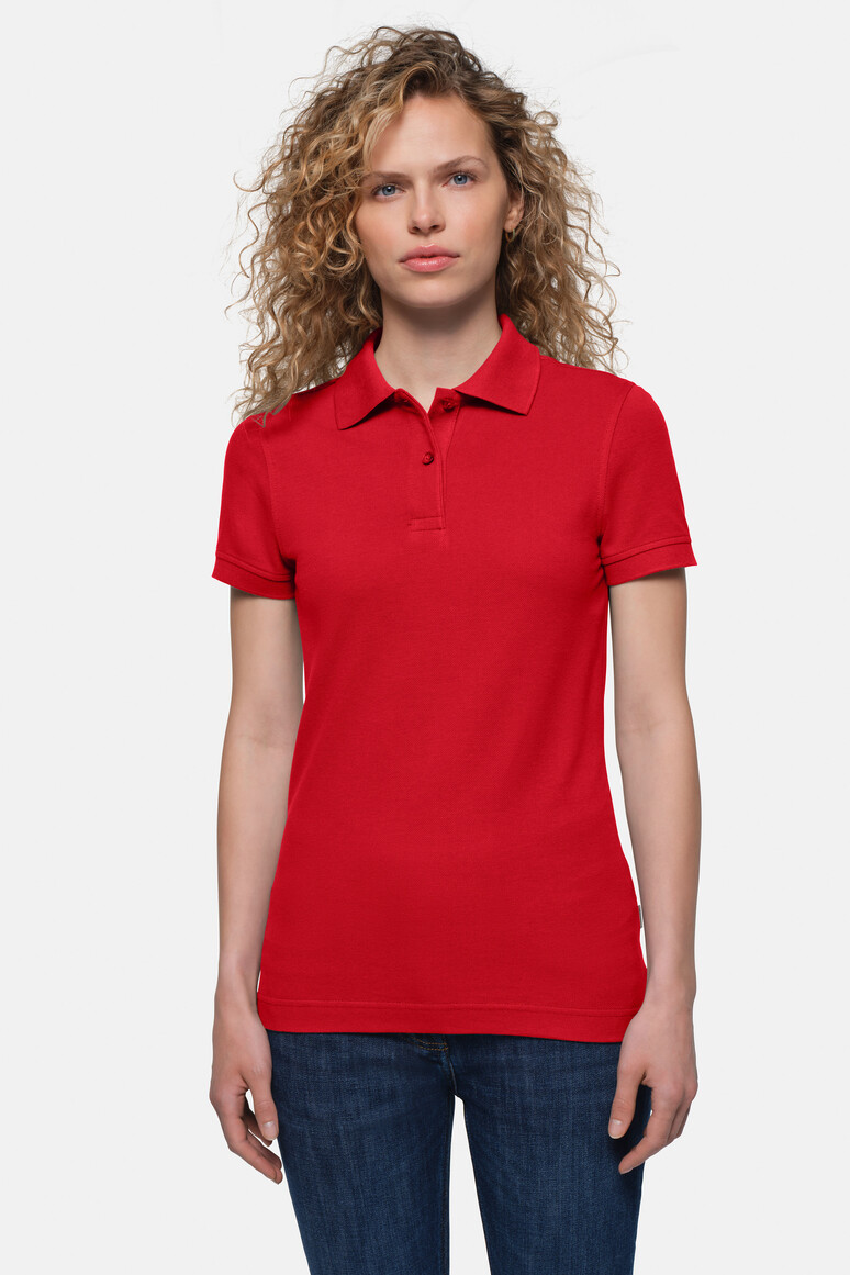 HAKRO 224 Damen Poloshirt Top in Rot – Modellansicht