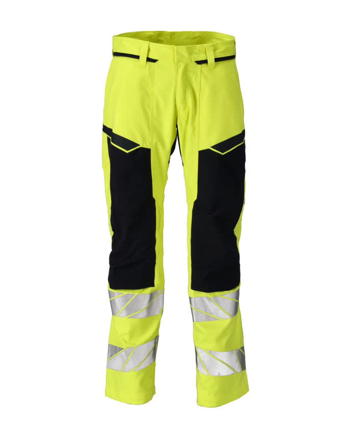 MASCOT Accelerate Multisafe Hose mit Knietaschen in Hi-Vis Gelb/Schwarzblau – Vorderansicht