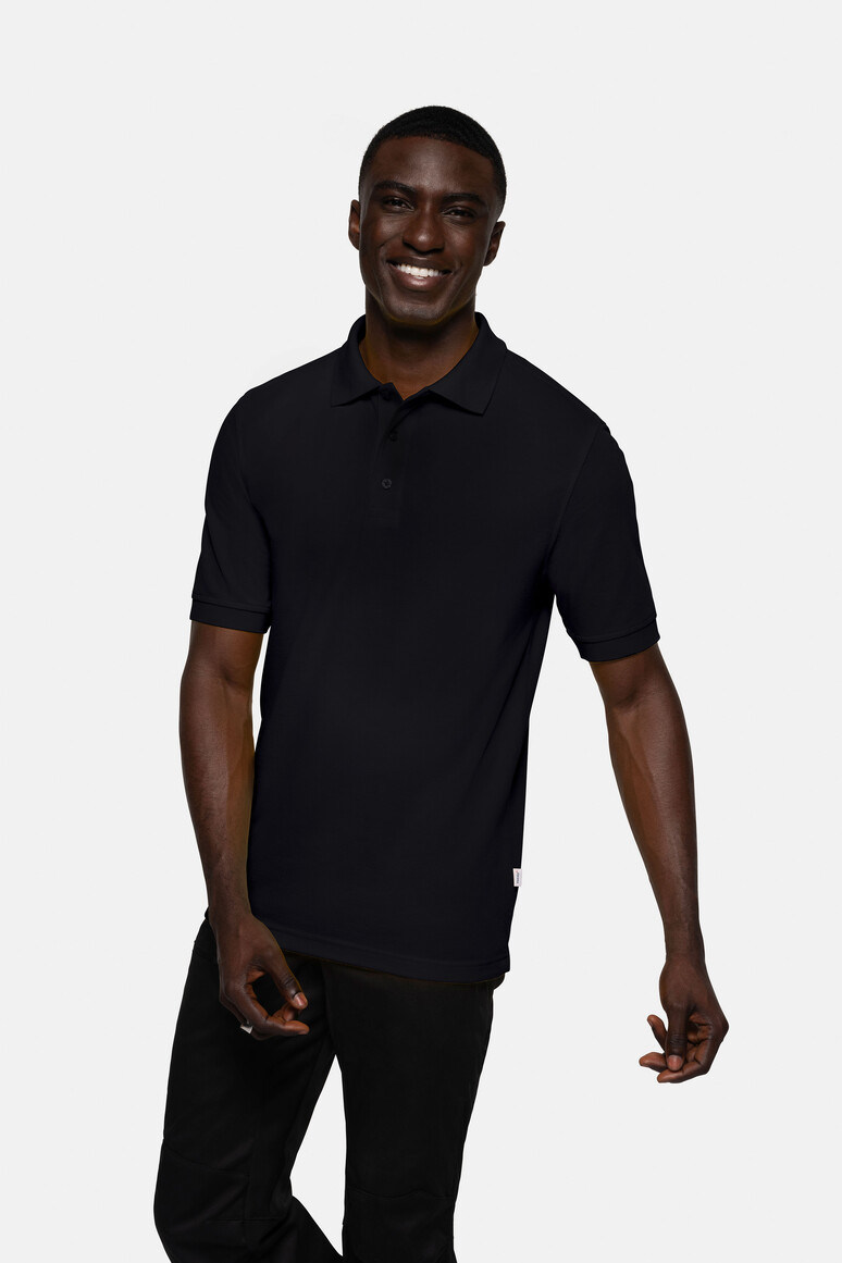 HAKRO 816 Poloshirt MIKRALINAR® in Schwarz – Modellansicht