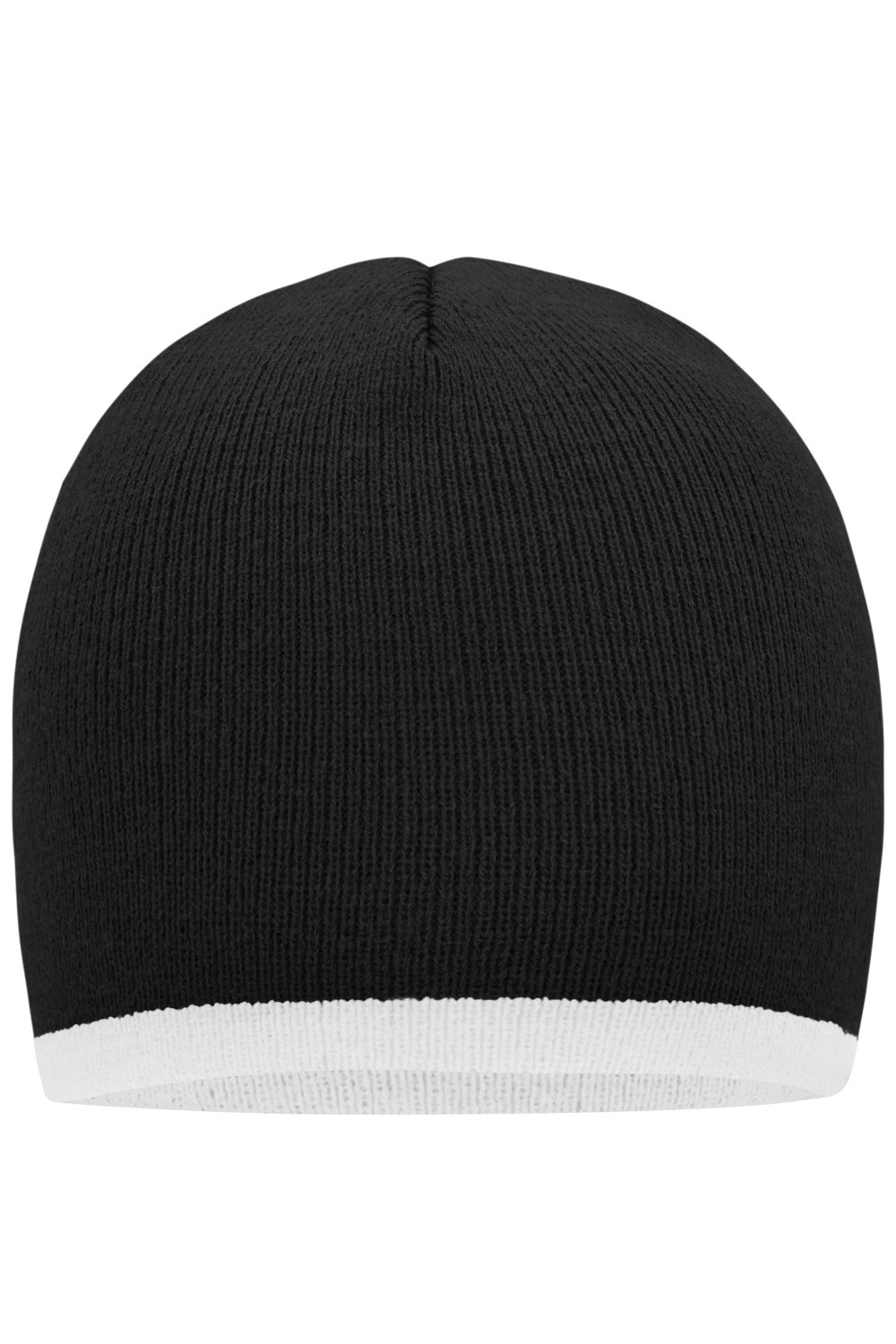 Daiber Beanie with Contrasting Border in Black/White – Vorderansicht
