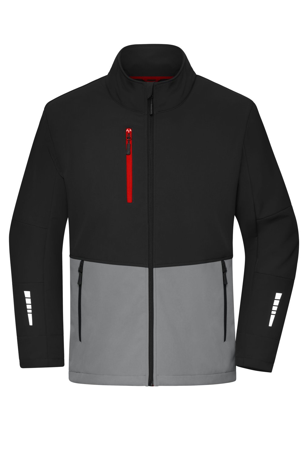 Daiber Workwear Softshell Jacket in Black/Metal-Grey – Vorderansicht