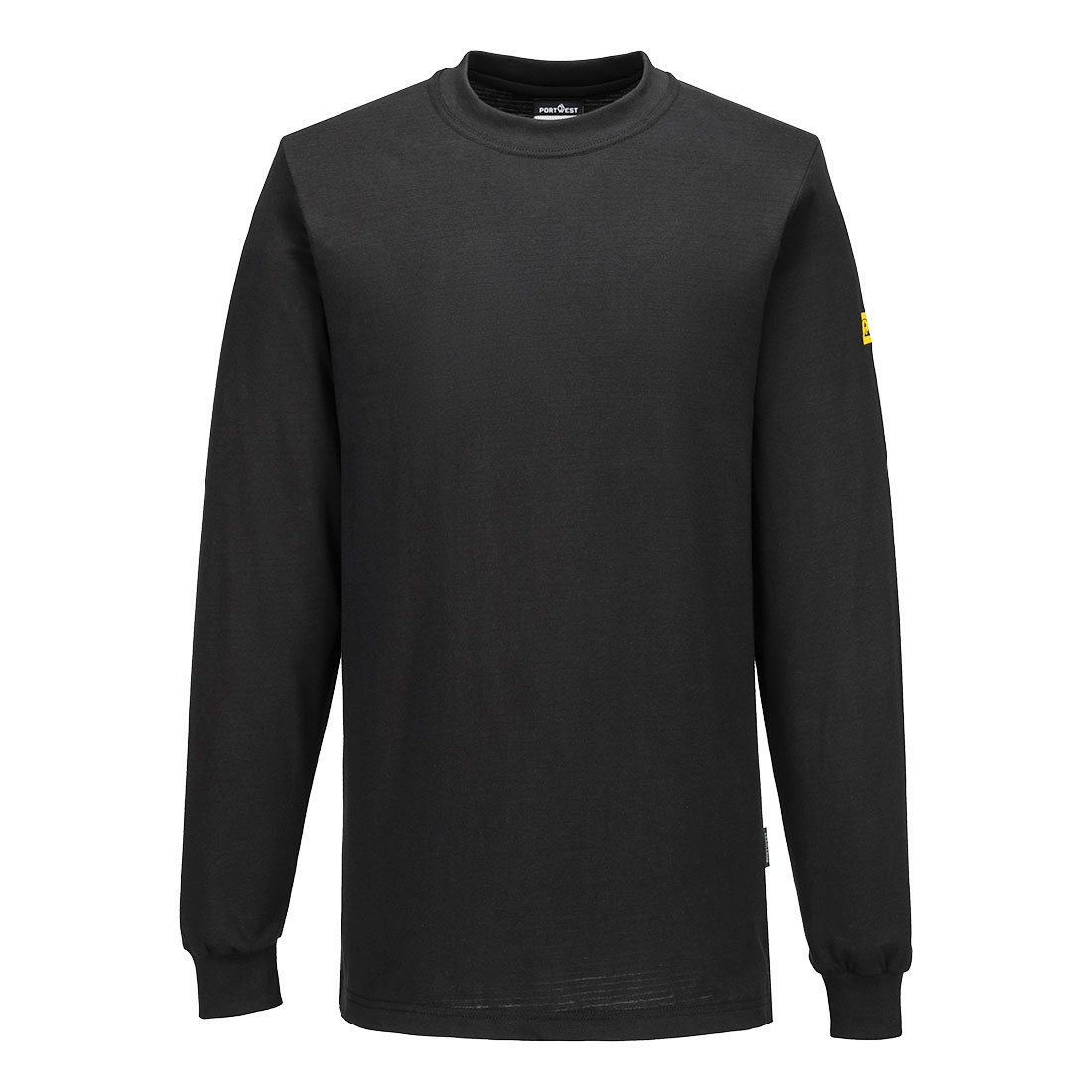 Portwest Anti-Static ESD T-Shirt L/S in Schwarz – Vorderansicht