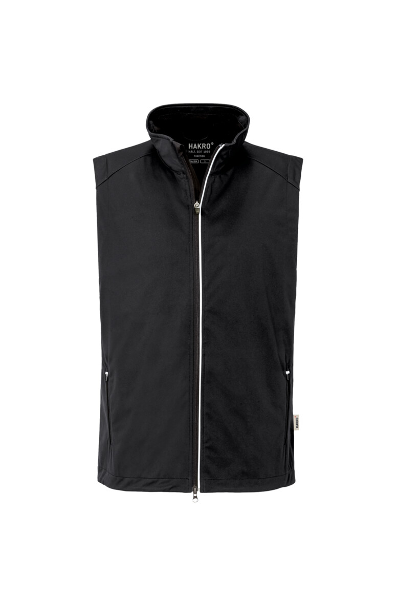 HAKRO 854 Light-Softshellweste in Schwarz – Vorderansicht