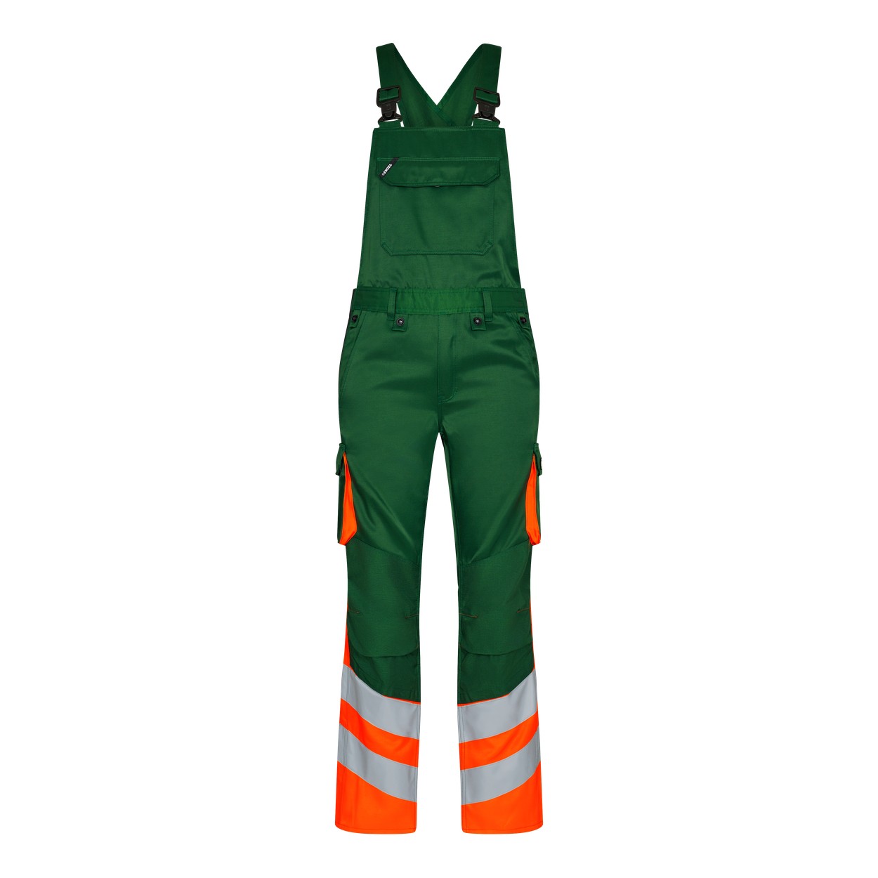 ENGEL Safety 3547-319 Light Latzhose in Grün/Orange – Vorderansicht