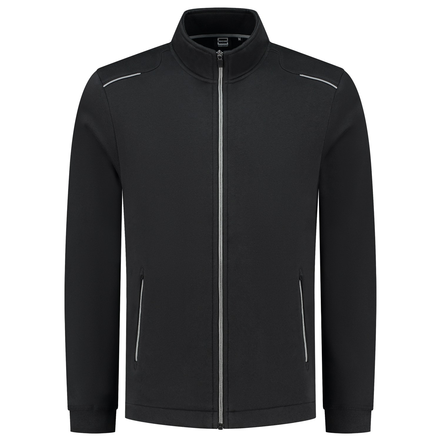 TRICORP Sweatjacke Accent in Black-Grey – Vorderansicht