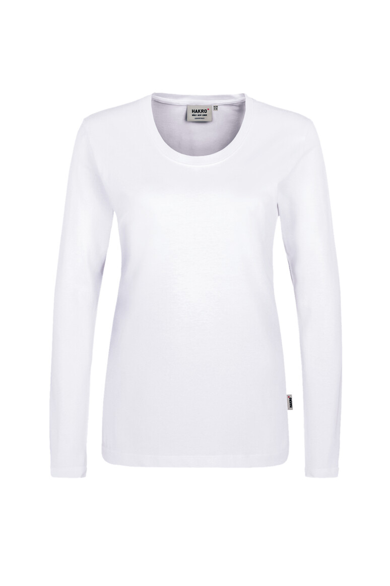 HAKRO 178 Damen Longsleeve Classic in Weiß – Vorderansicht