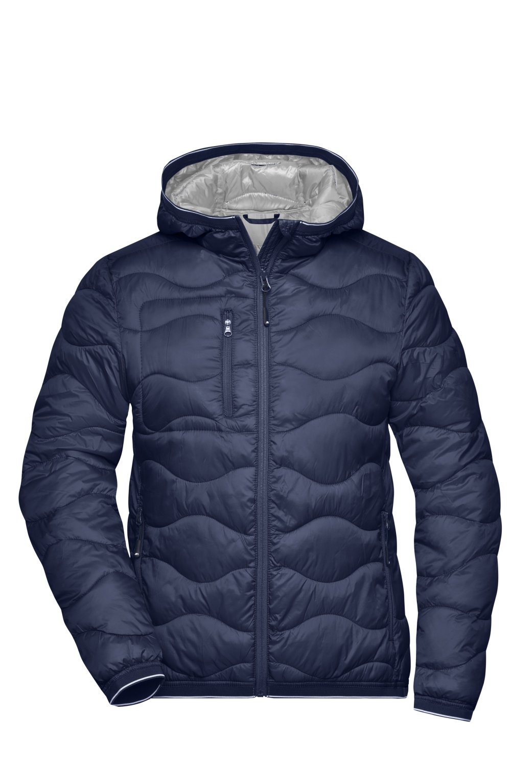 Daiber Ladies' Padded Jacket in Navy/Silver – Vorderansicht