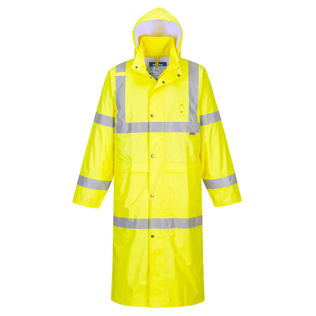 Portwest Hi-Vis Rain Coat 122cm in Gelb – Vorderansicht