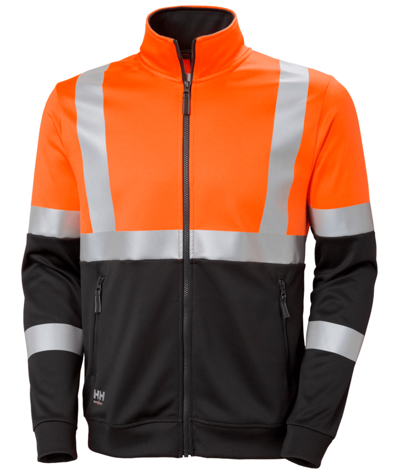 Helly Hansen Workwear ADDVIS ZIP SWEATSHIRT CL 1 in Orange/Anthrazit – Vorderansicht