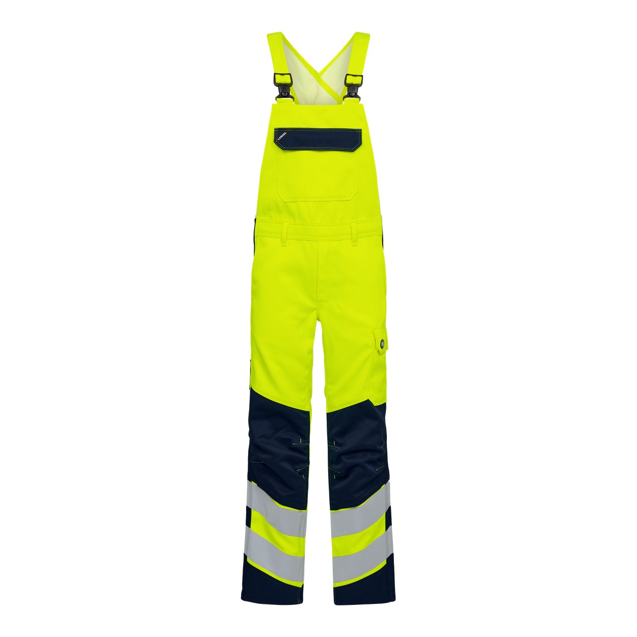 ENGEL Safety+ 3321-188 Latzhose in Gelb/Blue Ink – Vorderansicht