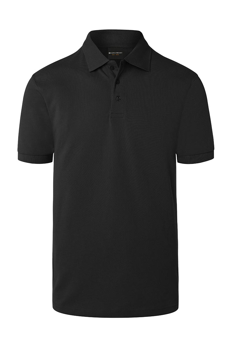 Karlowsky Herren Workwear Poloshirt Basic in Schwarz – Vorderansicht