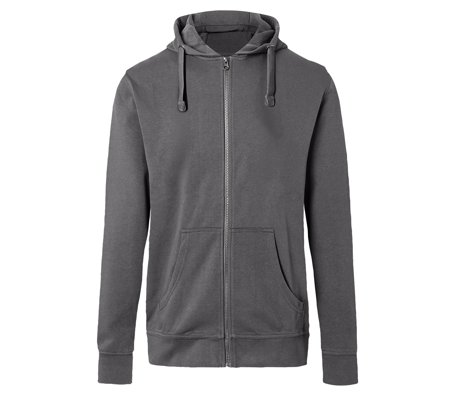 KÜBLER SHIRTS Kapuzen-Sweatjacke in Anthrazit – Vorderansicht