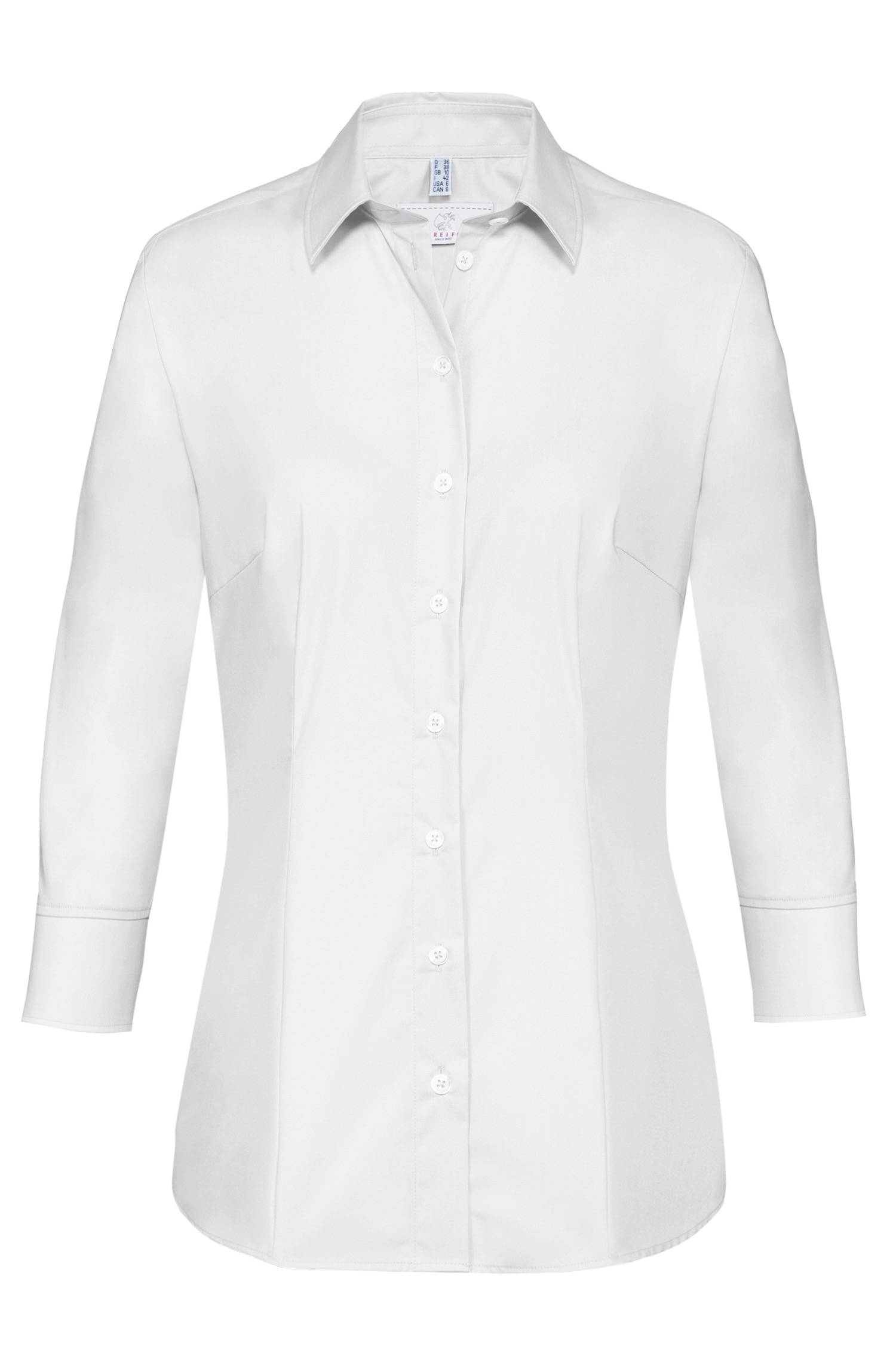 Greiff Damen-Bluse 3/4 RF Basic in Weiß – Vorderansicht