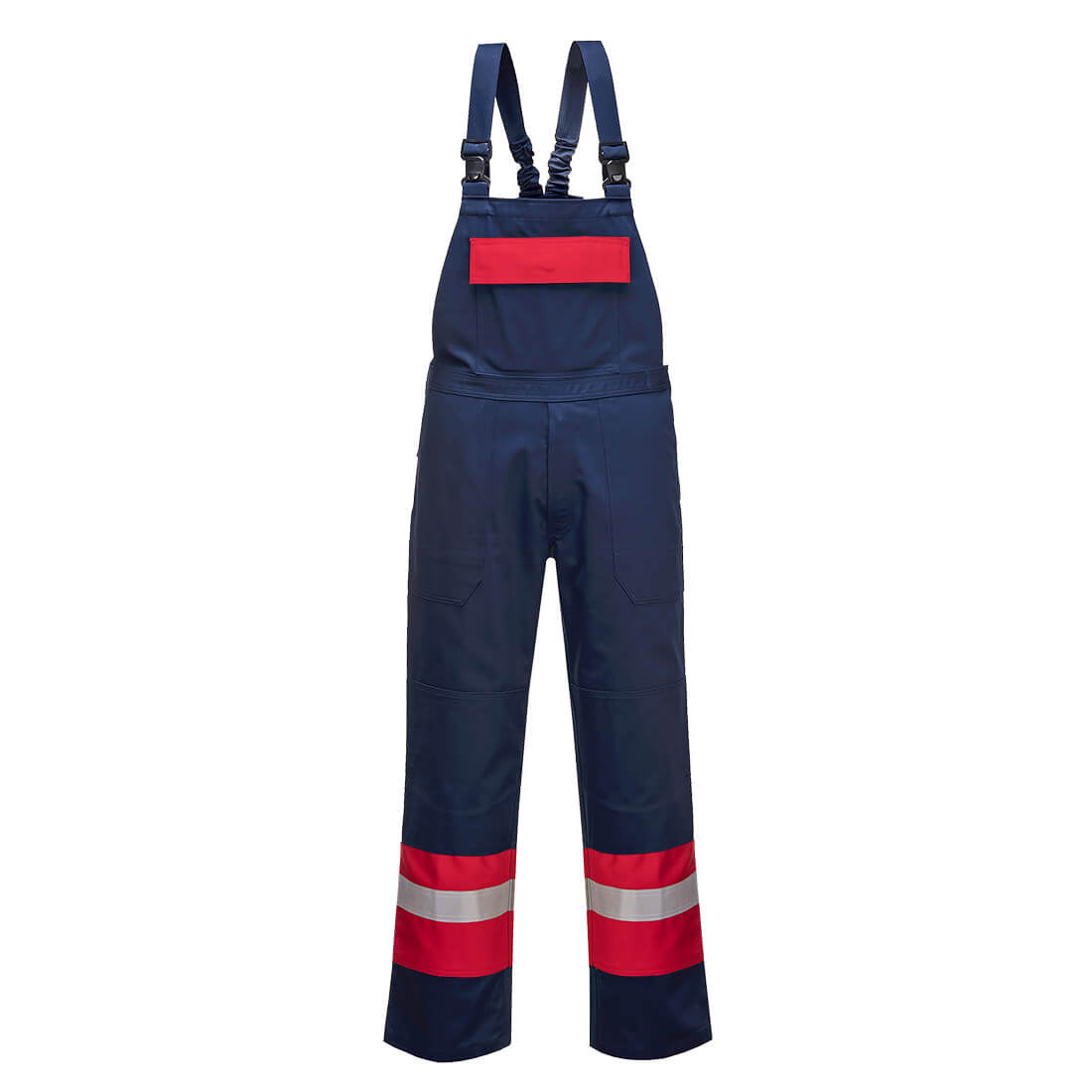 Portwest Bizflame Work Two Tone FR Bib and Brace in Marine – Vorderansicht
