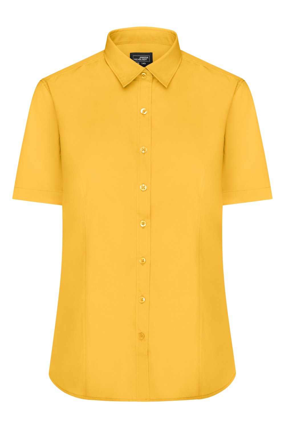 Daiber Ladies' Shirt Short-Sleeved Poplin in Yellow – Vorderansicht